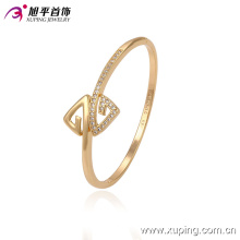 51335 Xuping al por mayor dos diseños de triángulo forma simple brazalete de oro con piedra para mujer